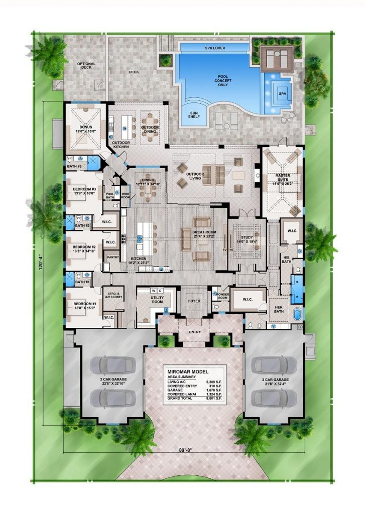 Del Fina Floor Plan, Private Estate Collection - DIVCO Custom Homes, Florida